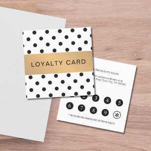 Elegant Black Dotted Faux Gold Stripe-logo Klantenkaartje