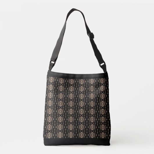 Elegant Black en Beige Pattern Crossbody Tas (Achterkant)