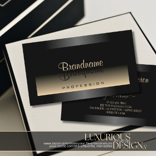 Elegant Black en Cream Gradient Dark Shimmery Visitekaartje