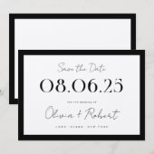 Elegant Black en Ecru Chic Wedding Save The Date (Voorkant / Achterkant)