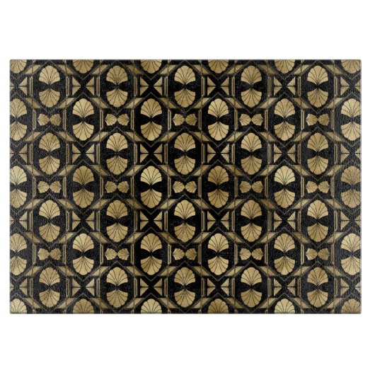 Elegant Black en Gold 1920s Art Deco Snijplank (Voorkant)