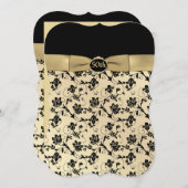 Elegant Black en Gold 50th Jubileum Invitation Kaart (Voorkant / Achterkant)