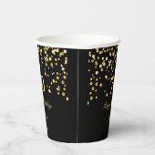 Elegant Black en Gold 70e verjaardag Papieren Bekers (Rechts)
