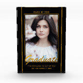 Elegant Black en Gold Afstuderen Keepomwille Fotoblokken (Voorkant)