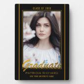 Elegant Black en Gold Afstuderen Photo Keepomwille Fotoplaat (voorkant)