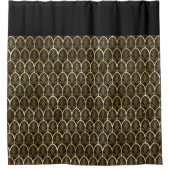 Elegant Black en Gold Art Deco Gatsby Pattern Douchegordijn (Voorkant)