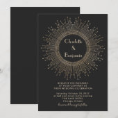 Elegant Black en Gold Art Deco Wedding Kaart (Voorkant / Achterkant)