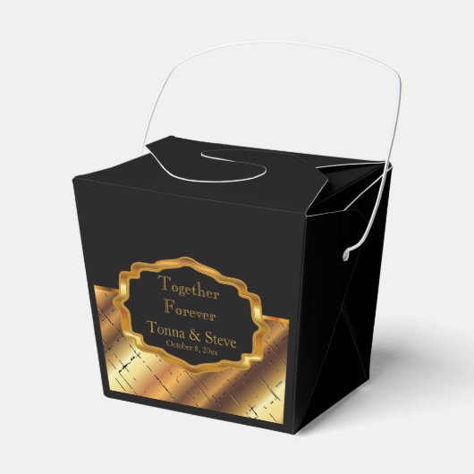 Elegant Black en Gold Bedankdoosjes (Voorkant Zijde)