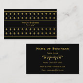 Elegant Black en Gold Damask Visitekaartje (Voorkant / Achterkant)