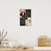 Elegant Black en Gold Dan en nu 50e Jubileum Poster (Keuken)