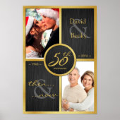 Elegant Black en Gold Dan en nu 50e Jubileum Poster (Voorkant)