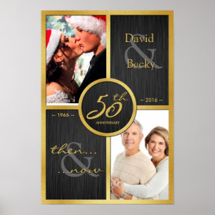 Elegant Black en Gold Dan en nu 50e Jubileum Poster