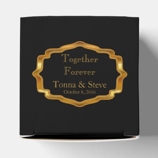 Elegant Black en Gold Favor Box Bedankdoosjes (Bovenkant)