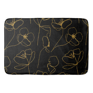 Elegant Black en Gold Floral Badmat