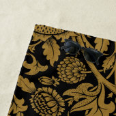 Elegant Black en Gold Floral Pattern Strandlaken (In situ)