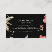 Elegant Black en Gold Floral Pattern Visitekaartje (Achterkant)