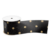Elegant Black en Gold Foil Polka Dots Lint (Spoel)