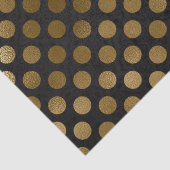Elegant Black en Gold Foil Polka Dots Pattern Tissuepapier (Detail)