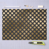 Elegant Black en Gold Foil Polka Dots Pattern Tissuepapier (Craft)