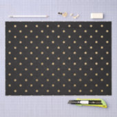 Elegant Black en Gold Foil Polka Dots Pattern Tissuepapier (Craft)