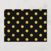 Elegant Black en Gold Foil Polka Pit Pattern Briefkaart (Voorkant)