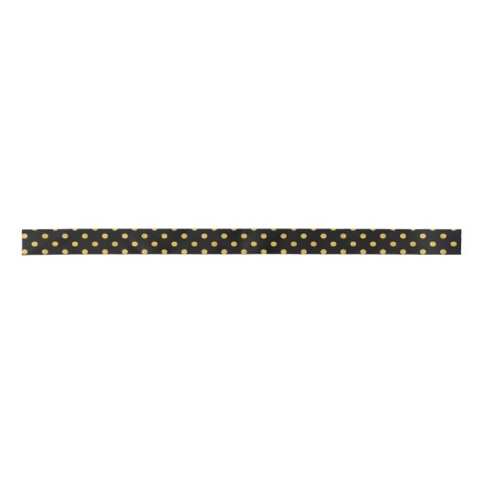 Elegant Black en Gold Foil Polka Pit Pattern Lint (Voorkant)
