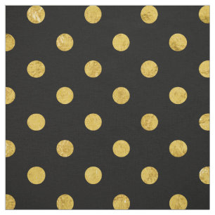 Elegant Black en Gold Foil Polka Pit Pattern Stof