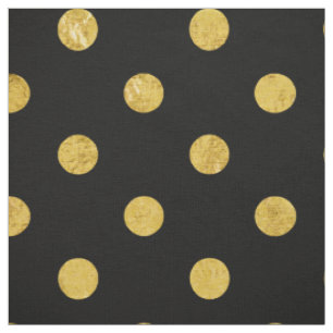 Elegant Black en Gold Foil Polka Pit Pattern Stof