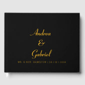 Elegant Black en Gold Gastenboek (Voorkant)