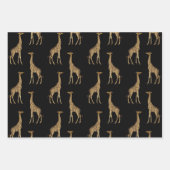 Elegant Black en Gold Giraffes Inpakpapier Vel (Voorkant 2)