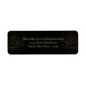 Elegant Black en Gold Glitter Etiket (Voorkant)