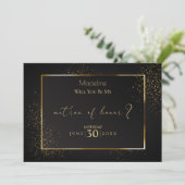 Elegant Black en Gold Glitter Matron of Honor Kaart (Staand voorkant)