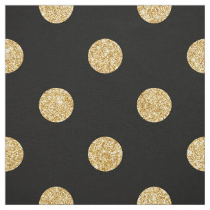 Elegant Black en Gold Glitter Polka Dots Pattern Stof