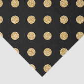 Elegant Black en Gold Glitter Polka Dots Pattern Tissuepapier (Detail)
