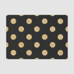 Elegant Black en Gold Glitter Polka Dots Pattern Tissuepapier