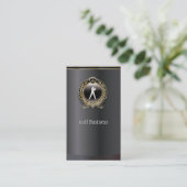 Elegant Black en Gold Golf Visitekaartje (Staand voorkant)