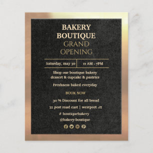 Elegant Black en Gold Grand Opening Flyer