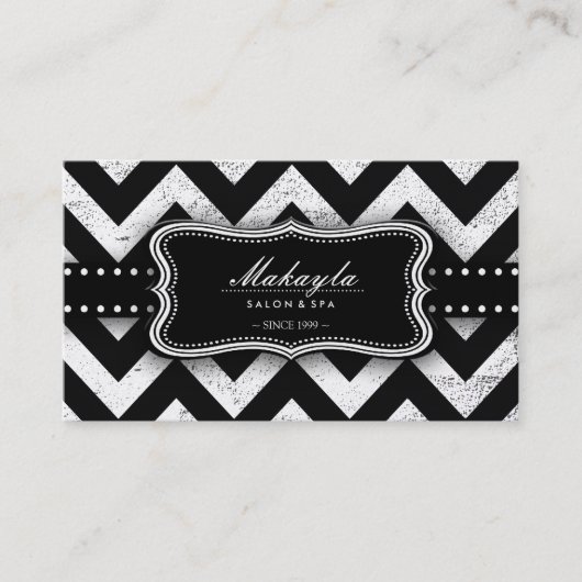 Elegant Black en Gold Grunge Chevron Pattern Visitekaartje (Voorkant)
