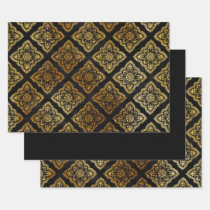Elegant Black en Gold Inpakpapier Vel