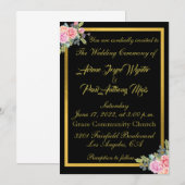 Elegant Black en Gold Kaart (Voorkant / Achterkant)