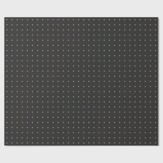 Elegant Black en Gold Kerstpoka Dots Cadeaupapier (Vlak)