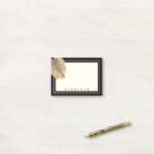 Elegant Black en Gold Leaf Persoonlijke naam Post-it® Notes (Op bureau)