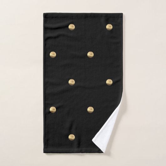 Elegant Black en Gold look Polka Dots Pattern Bad Handdoek (Handdoek)