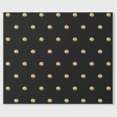 Elegant Black en Gold look Polka Dots Pattern Cadeaupapier (Vlak)