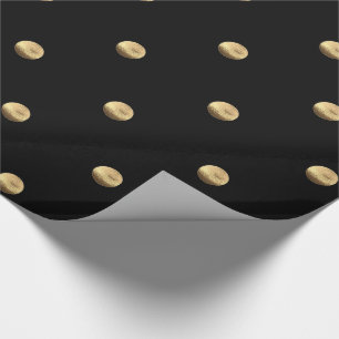 Elegant Black en Gold look Polka Dots Pattern Cadeaupapier