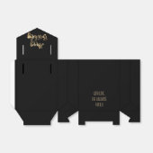 Elegant Black en Gold look Script Happy Birthday Bedankdoosjes (Uitgevouwen)
