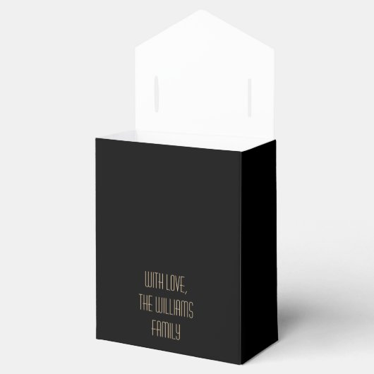 Elegant Black en Gold look Script Happy Kerstmis Bedankdoosjes (Geopend)