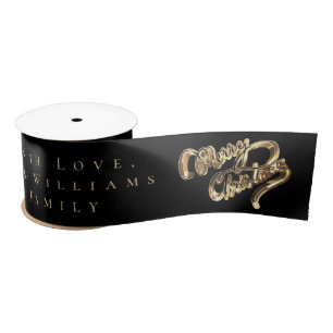 Elegant Black en Gold look Script, prettig kerstfe Lint