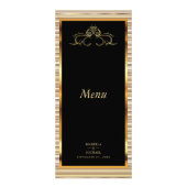 Elegant Black en Gold Metallic - Menu (Voorkant)