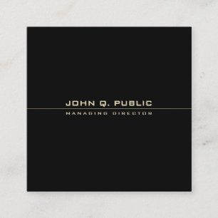 Elegant Black en Gold Modern charmant Sjabloon Vierkante Visitekaartje